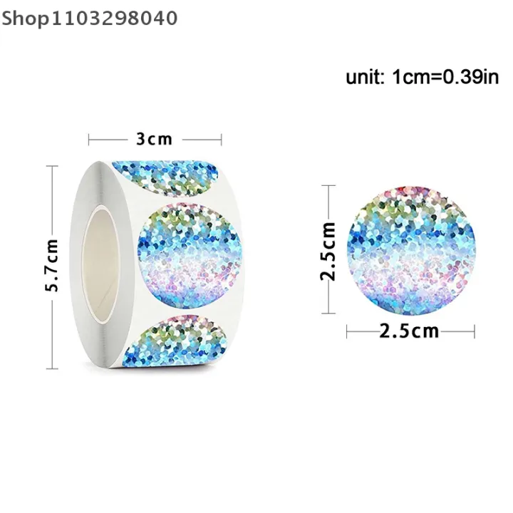300%20Pcs%202.5%20Cm%20Round%20Laser%20Scratch-Off%20Stickers,%20Self-Adhesive%20Secret%20Code%20Labels%20For%20Activity%20Cards%20-%20Image%206