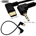 3.5mm & 2.5mm Audio to USB C Cable 90 Degree angle USB Type-C to 2.5 3.5 mm elbow Male AUX Headphone Jack Cable 30cm 1FT. 
