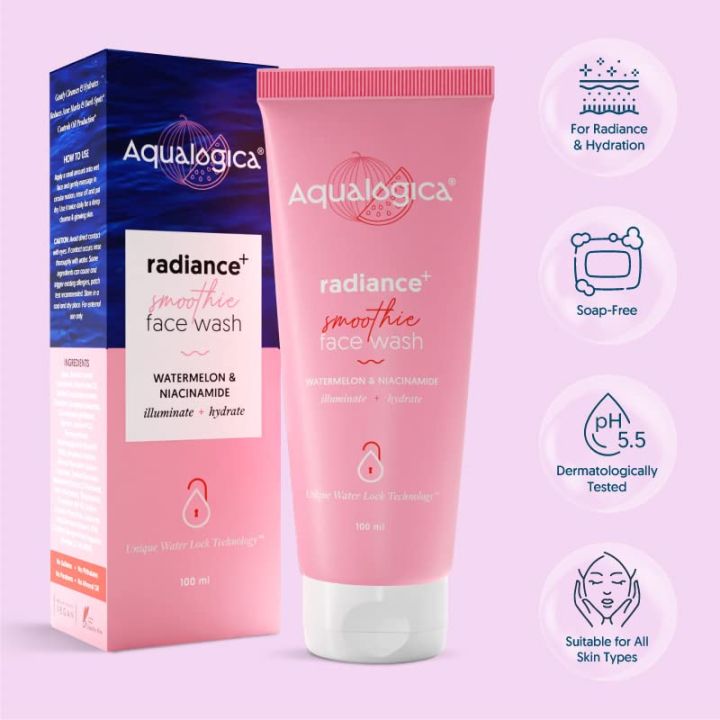 Aqualogica%20Radiance+%20%20Smoothie%20Face%20Wash%20With%20Watermelon%20and%20Niacinamide%20100ml%20-%20Image%202