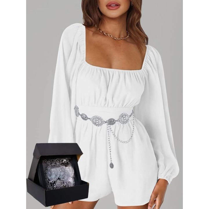 Metal%20Waist%20Chain%20Belt%20for%20Women%20Western%20Cowgirl%20Adjustable%20Concho%20Silver%20-%20Image%202