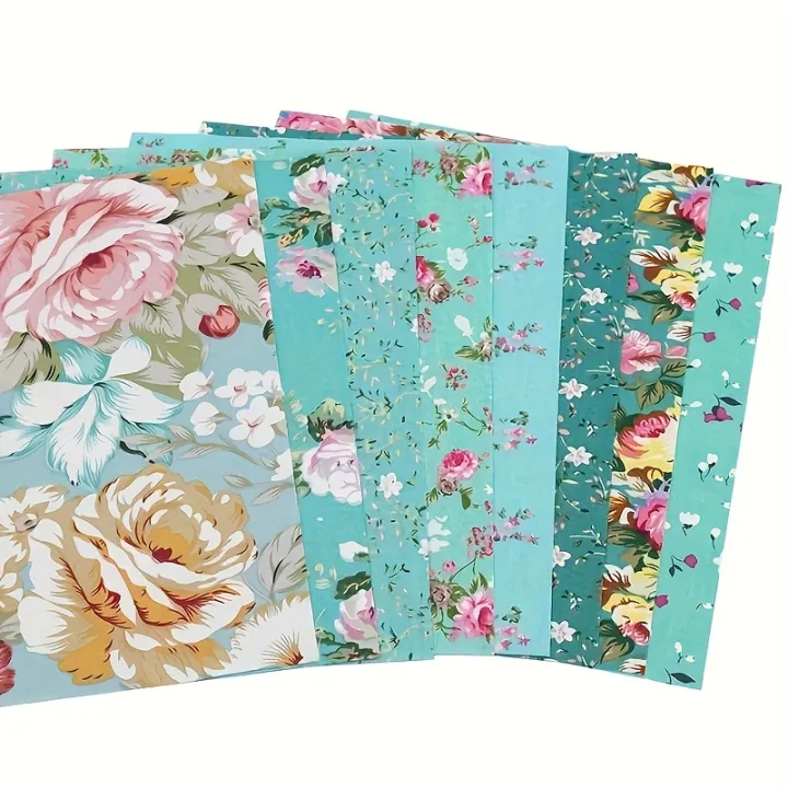 8pcs/Lot%20Green%20Series%20Printed%20Decorative%20Cotton%20Fabric,Patchwork%20Cloth,Doll%20Needlework%20Cloth,DIY%20Sewing%20Quilting%20Material,suitab%20-%20Image%202