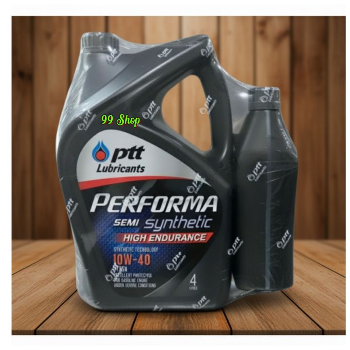 PTT engine oil  semi synthetic ဓာတ်ဆီအင်ဂျင်ဝိုင် 10w40(4+1li)