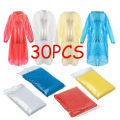 10/30/50PC Disposable Raincoat Adult Emergency Waterproof Rain Coat Hiking Camping Poncho Hood Raincoat Outdoor Travel Rain Wear.