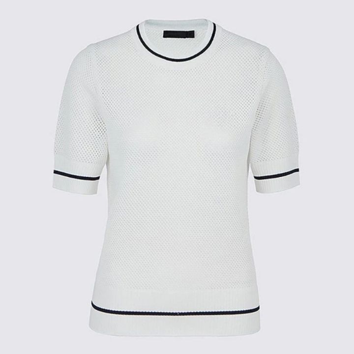 Korean%20Original%20Women's%20Golf%20Knitwear%202026%20Summer,%20Cool%20Hollow%20Short-Sleeve%20T-Shirt%20with%20Logo,%20Breathable%20Trendy%20Top%20for%20Daily%20-%20Image%206
