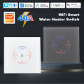MANHOT 40A Smart Wifi Water Heater Boiler Touch Switch EU Water Heater Switch Voice Contorl For Tuya Alexa  Home. 