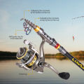 Lixada Telescopic Fishing Rod and Reel Combo Full Kit Carbon Fiber Fishing Rod Pole + Spinning Fishing Reel + Fishing Tackle Set. 