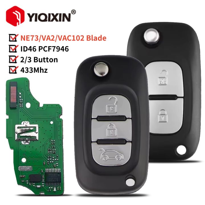 433Mhz ID46 Chip Remote Car Key For Renault Clio 3 Kangoo Scenic Master Modus Twingo Megane III Vivaro Movano Traffic 2006-2016