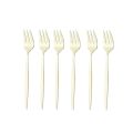 6Pcs Stainless Steel Matte Cake Fruit Forks Flatware Silverware Cutlery For Dessert Salad Fork Set Gold Tableware Mini Fork.