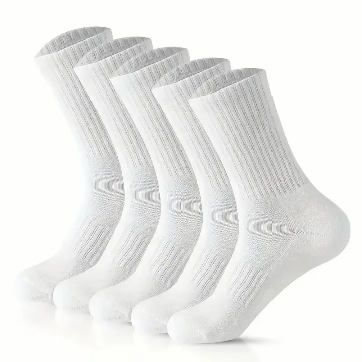 5/10/20%20Pairs%20Neutral%20Solid%20Color%20Round%20Neck%20Socks%20Spring%20Autumn%20Sweat%20Absorbing%20Breathable%20Comfortable%20All-season%20Sports%20Socks%20-%20Image%202