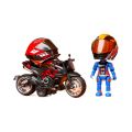 1:12 Q version alloy motorcycle rider simulation deformed doll helmet figurine figurine model. 