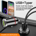 Hidden Car Charger PD30W Mini Pull Ring USB+PD Port Smart Car Charger. 