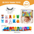 Montessori Farm Train/Surprise Party Set for Toddlers Learning Counting, Matching & Sorting Fine Motor Skills,Preschool Toy .