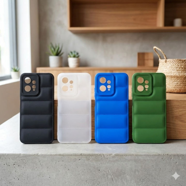 Xiaomi Redmi Note 12 4G Back Cover Multicolour Soft Puff Case For Redmi Note 12 4G