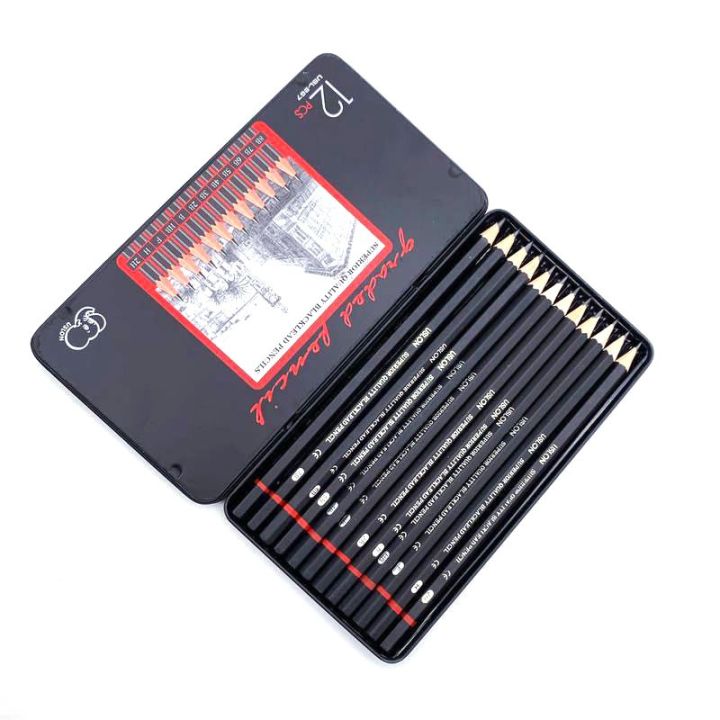 12%20PCS/SET%202H-8B%20Wooden%20Lead%20Pencils%20Set%20Professional%20Drawing%20Journal%20Writing%20Pencils%20for%20School%20Smooth%20Writing%20-%20Image%206