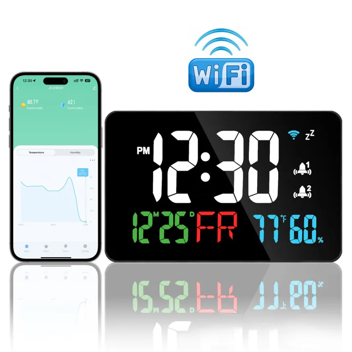 Smart%20Wifi%20Digital%20Wall%20Clock%20Temperature%20Humidity%20Display%204-Level%20Brightness%20Desk%20Table%20Electronic%20LED%20Alarm%20Clock%20Home%20Decor%20-%20Image%202
