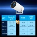 Hy300 Projector Smart Android 11 Mini Projector 1280*720 4K Decode Wifi BTS5.0 HDMI Port Home Cinema Outdoor Portable Projector 260 Ansi Lumens Ad Goods. 