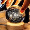 Gift Festival USB LED night light, Galaxy Crystal Ball lamp, 3D planet moon lamp, home decoration. 