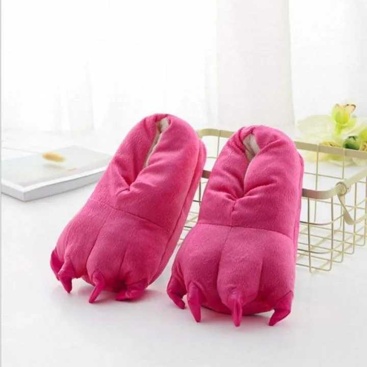 Winter%20Warm%20Soft%20Indoor%20Floor%20Slippers%20Women%20Men%20Shoes%20Paw%20Funny%20Animal%20Christmas%20Monster%20Dinosaur%20Claw%20Plush%20Home%20Random%20Lining%20-%20Image%203