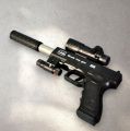 FAST ACTION BUP G SHOOTING  GLOCK TOY GUN FOR KIDS Black AIR SOFT FINE QUALITY PLASTIC AIRSOFT SHELL ENJECT WITH RED LASER  LIGHT TOY GUN FOR 7 TO 12 YEARS OLD BOYS BLACK COLOR BLACK MACHINE TOY GUN. 