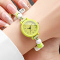 Fashion Beads strap Women Watches Ladies Casual Arabic Dial Quartz Wristwatch Reloj Mujer Girls Clock (Without Box).