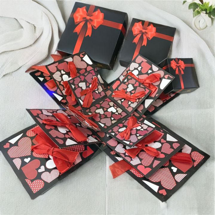 valentine day gift for lover 3 Layered Hard Board Romantic Chocolate Box Gift for Sister, Brother, Friends, Mom, Dad, Couple - (No Chocolates)