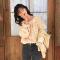 ချည်သားရှပ်အင်္ကျီ ဇာပါ လက်ရှည် Cotton Shirt with lace long sleeve elegance and trendy comfortable and cozy AyeyarMark. 