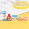 5Pcs/Set 1:12 Dollhouse Miniature Food Mini Tomato Sauce Iced Yogurt Dolls Kitchen Toy. 