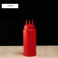 Plastic Squeezing Sauce bottle New Squeezable Graduated Jam Container Salad 3 Nozzles Gravy Boats.