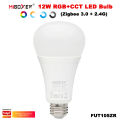 Miboxer FUT105ZR Zigbee 3.0+2.4GRF AC100-240V Smart TUYA  12W E27 RGB+CCT Brightness and color temperature adjustable LED Bulb. 