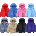 Kid Boys Girls Hooded Lightweight Jacket Autumn Winter Warm Coat Children Outerwear Teen Students Fashion Clothes For 6-14 Years. 