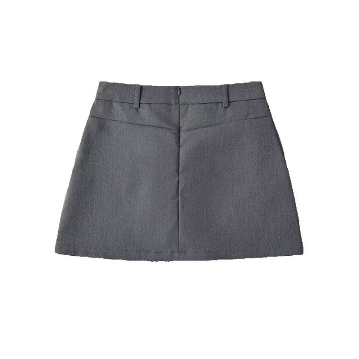 Mooyufon%20Women%20Fashion%20Solid%20Back%20Zipper%20A-Line%20Mini%20Skirt%20Vintage%20High%20Waist%20Female%20Chic%20Lady%20Skirts%20-%20Image%204