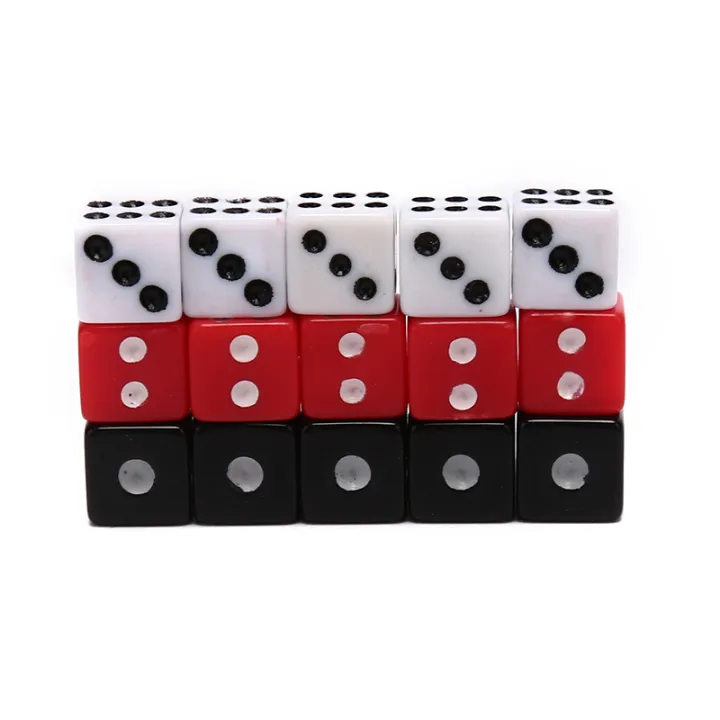 50Pcs%20Dices%208mm%20Plastic%20White/Black/Red%20Gaming%20Dice%20Standard%20Six%20Sided%20Decider%20Birthday%20Parties%20Board%20Game%20-%20Image%202