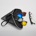 6 In 1 Men Women Polarized Optical Magnetic Sunglasses Clip Magnet Clip on Sunglasses  Clip on Sun Glasses Frame And Bag. 