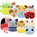 Cute cartoon animals school bags for Kindergarten kids backpack boys girls plush backpack.