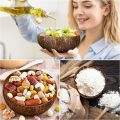3 Sizes Natural Coconut Shell Bowl Coconut Bowl Wooden Bowls Light Food Container Fruit Salad Milkshake Dessert Bowl. 