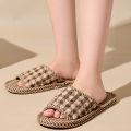 Indoor Slippers Lightweight Soft Cotton Floral Floor Shoes Fashion Retro Home Slippers Antislip  Couple Shoes. 