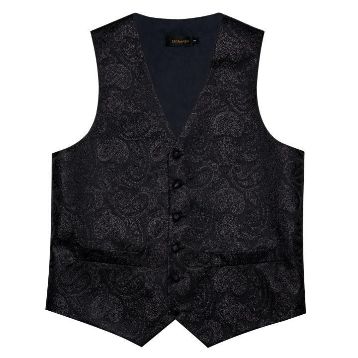 Paisley%20Men's%20Suit%20Vest%20Black%20Pink%20Red%20Wedding%20Prom%20Tuxedo%20Waistcoat%20Necktie%20Handkerchief%20Cufflink%20Sleeveless%20Jacket%20Vest%20-%20Image%203