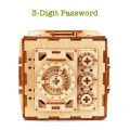 URY 3D Wooden Puzzle Password Treasure Money Box Piggy Bank DIY Advanced Assembly Model Toys Creative  for Lady Girls. 