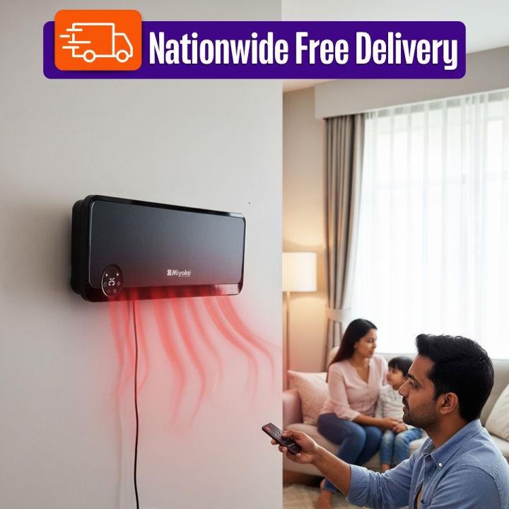 Miyako PTC-WH-5210L wall-mounted room heater With Remote Control & Manual Contro Large Area Coverage Easy One Click Control Low Noise & Timing Function-2000 Watts