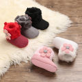 Winter Newborn Baby Cotton Booties Non-Slip Sole Toddler Boys Girls First Walkers Infant Warm Fleece Shoes Snow Boots 0-18Months. 