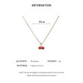 Little Wine Red Cherry Pendant Necklaces Women Fashion Personality Fruit Golden Chain Necklace Party Jewelry Birthday K0.