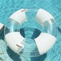 Minimalist Swim Ring Vacation Pool Float for Adults Inflatable Pool Lounger Sequin Floating Raft for Infinity Pool Photo Prop.