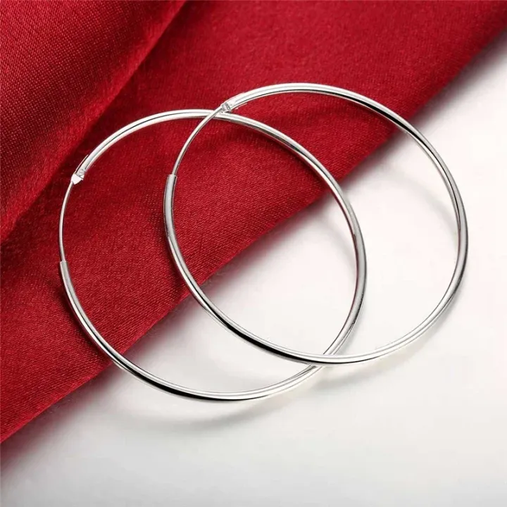 Round%20Circle%2050/60mm%20Hoop%20Earrings%20Silver%20Color%20For%20Woman%20Wedding%20Engagement%20Party%20Fashion%20Charm%20Jewelry%20%20-%20Image%202