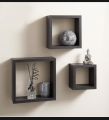 set of 3 wall mounted wooden shelf box shape storage shelf ,book shelf ,wall.decor home decor. 