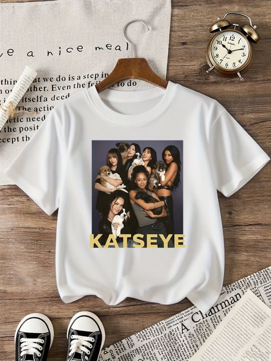 Girls'%20graphic%20T-shirt%20suitable%20for%20children%20featuring%20KATSEYE%20print%20design%20casual%20short%20sleeves%20crew%20neck%20-%20Image%202