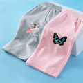 Girls New Cotton Pant Butterfly Casual Shorts Summer Loose Sweatpants Children Student Printed Short Pants 3-14Y.