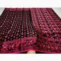 Latest Collection With Gorgeous Design Fashionable Red Color Half Silk Jamdani Saree for woman.