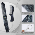 Marble Pattern Plastic Foldable Beard Mustache Comb Fine Tooth Folding Hair Comb Travel Portable Mini Beard Comb With Key Chain.