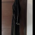 Black korean style winter velvet dress with pockets. 