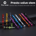 WEST BIKING 2PCS Bicycle Tubeless Tire Presta Valve MTB Road Bike Aluminum Alloy 40mm to 85mm Stems with Valve Core Removal Tool. 